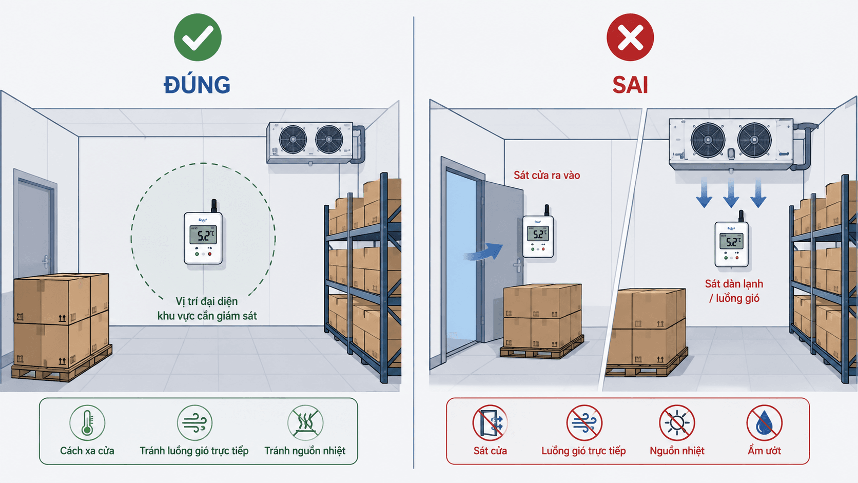 vi tri dat data logger sensor dung sai