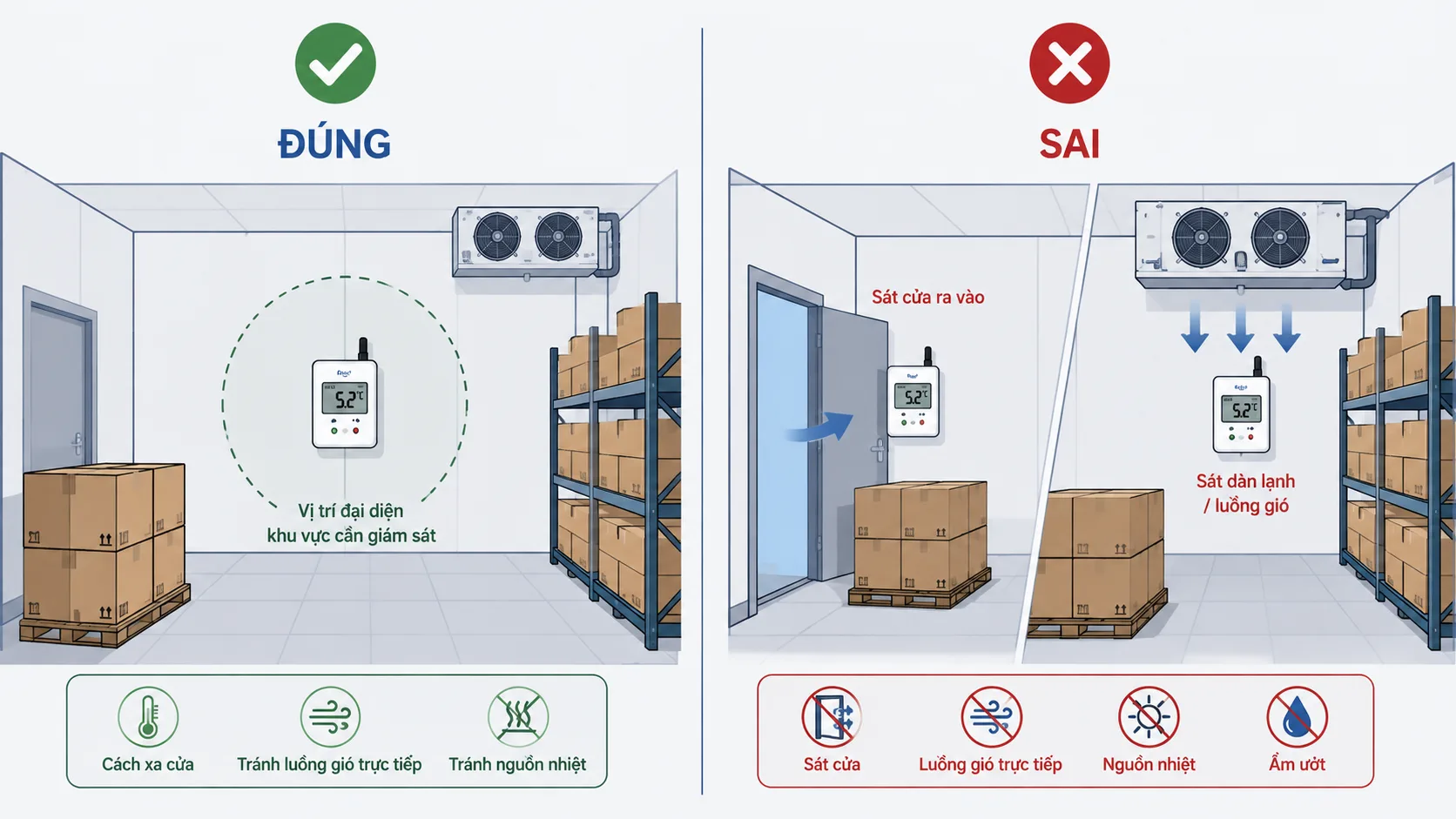 vi tri dat data logger sensor dung sai
