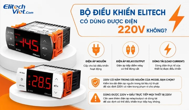 Bộ điều khiển Elitech và các thông số liên quan đến điện 220V