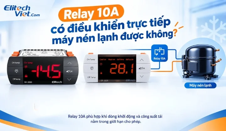Relay 10A có điều khiển trực tiếp máy nén lạnh