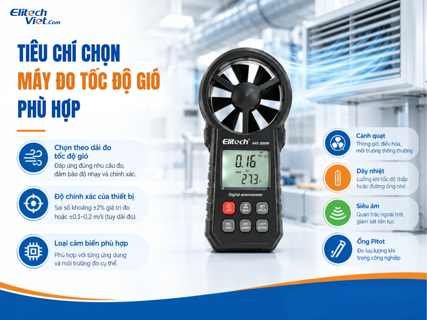 Gợi ý một số tiêu chí chọn mua máy đo tốc độ gió