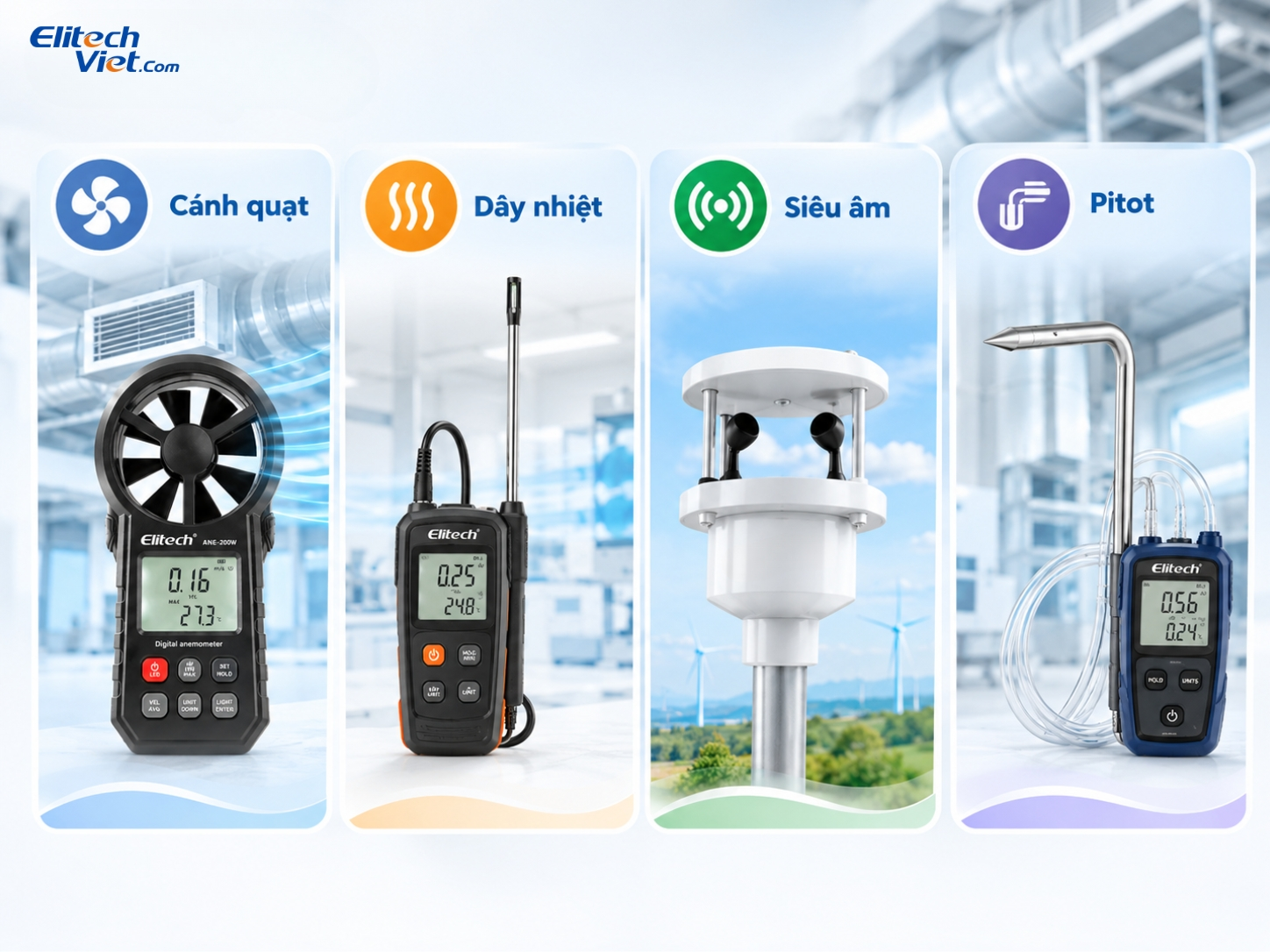 Phân loại máy đo tốc độ gió thường gặp