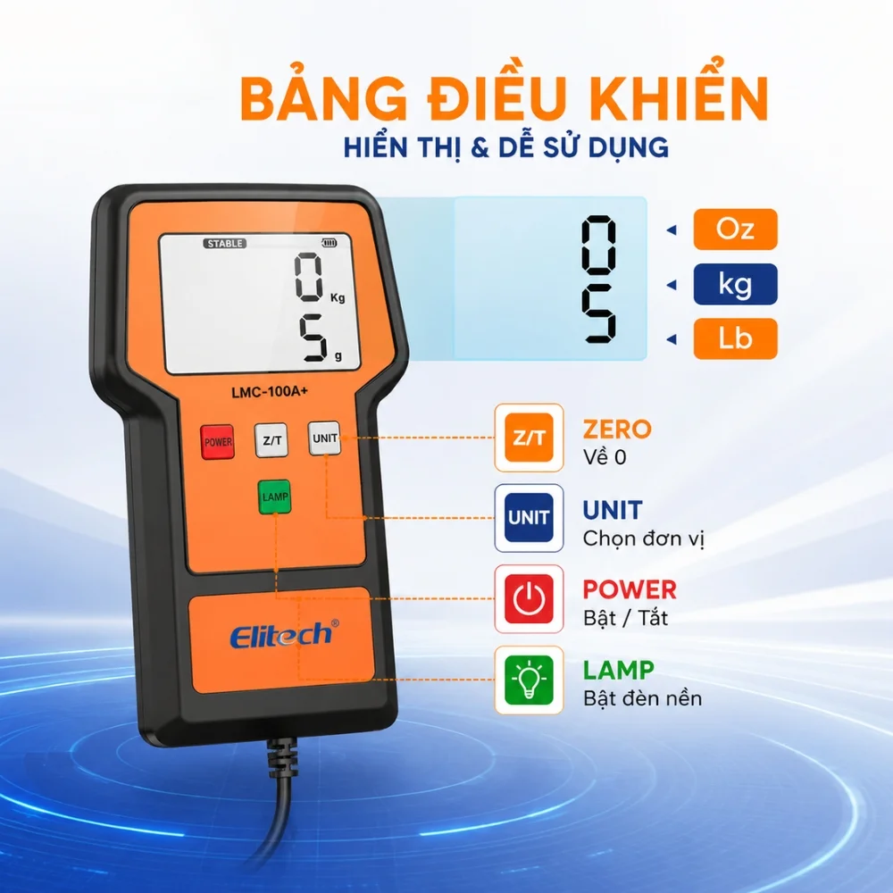 Bảng điều khiển cân chất môi lạnh Elitech LMC-100F+