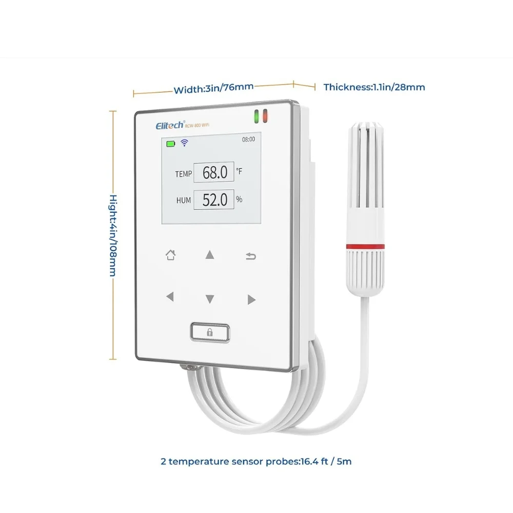 Bộ ghi nhiệt độ độ ẩm Wi-Fi Elitech RCW-800 chính hãng