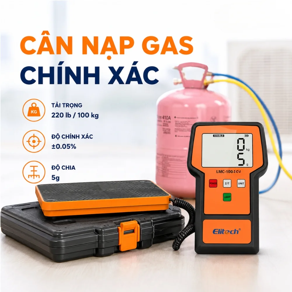 Cân nạp gas chính xác Elitech LMC-100F+