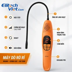 Cấu tạo máy dò rò rỉ môi chất lạnh Elitech LD-100