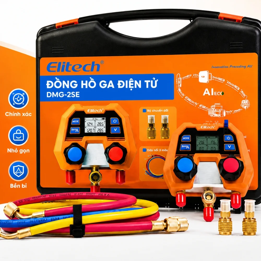 Màn hình hiển thị của đồng hồ đo áp suất Elitech DMG-2SE