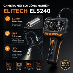 Camera nội soi Elitech ELS240 với đầu dò 6.2 mm chống nước IP67