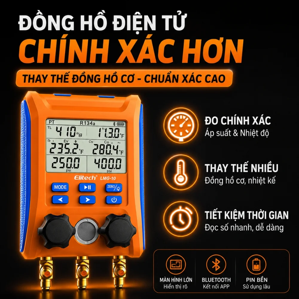 Elitech LMG-10 đo áp suất với độ chính xác cao
