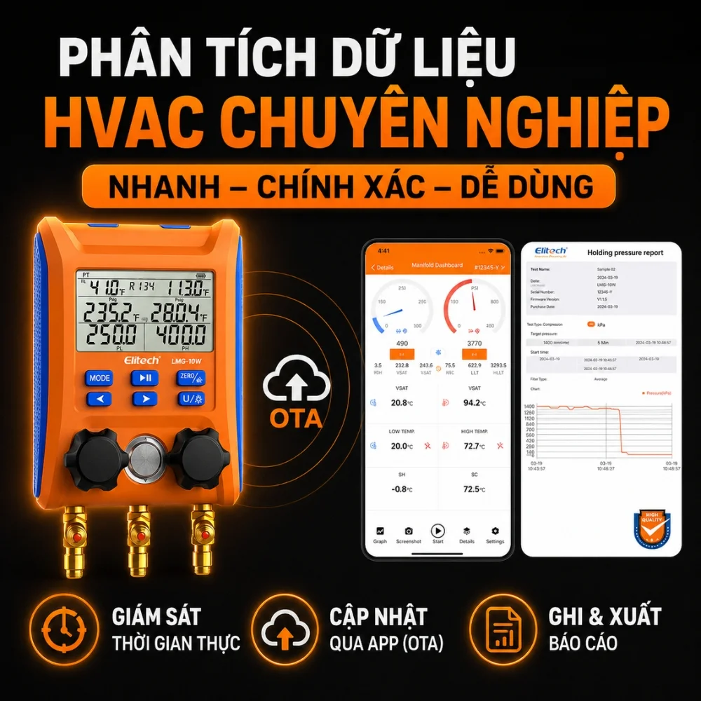 Elitech LMG-10W giám sát dữ liệu từ xa qua ứng dụng