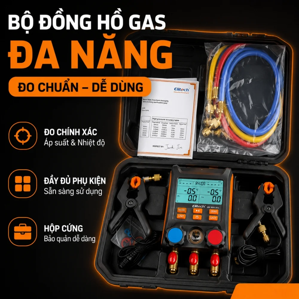 Elitech MS-1000S hỗ trợ đo áp suất và nhiệt độ đa năng