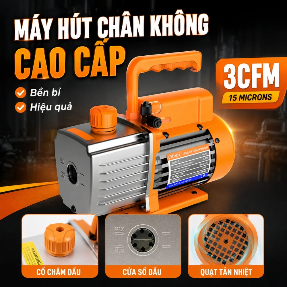 Elitech NVP-5 có lưu lượng hút 3 CFM