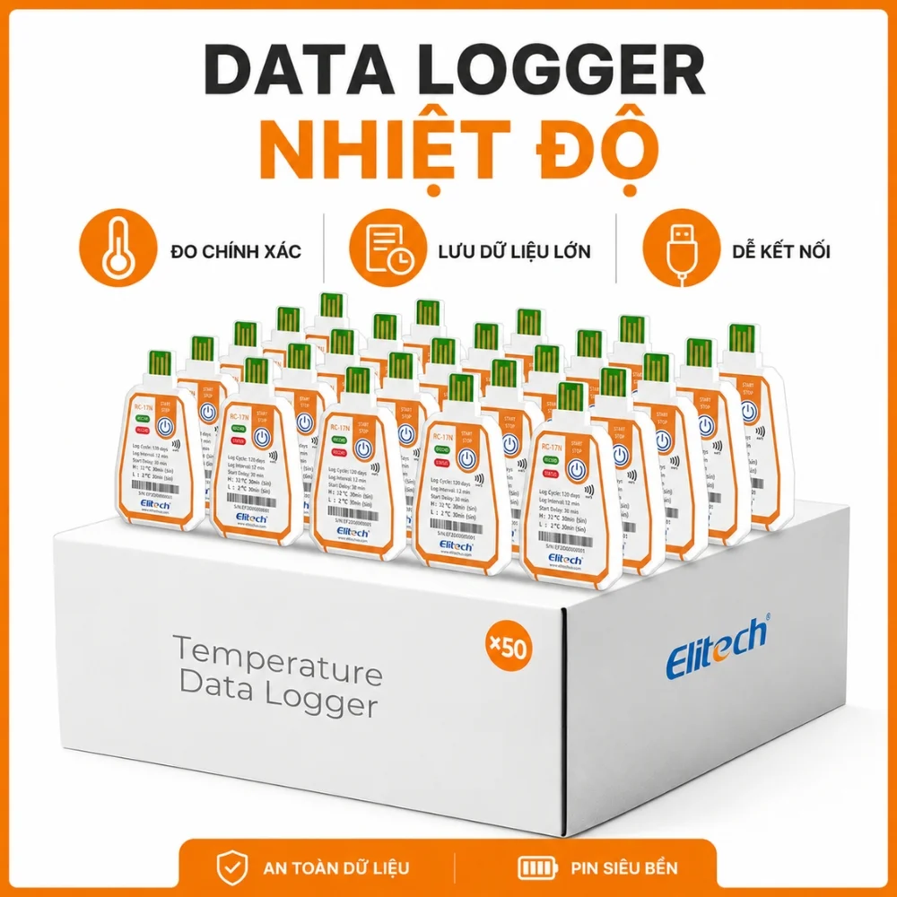 Bộ nhiệt kế tự ghi nhiệt độ NFC Elitech RC-17N