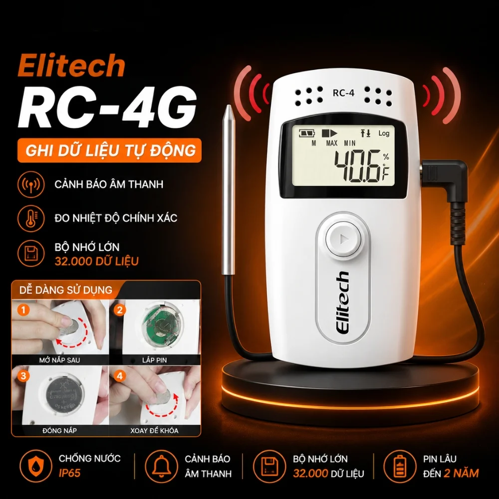 Elitech RC-4G truyền dữ liệu qua mạng 4G