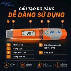 Cấu tạo và các chức năng của nhiệt kế tự ghi Elitech RC-51