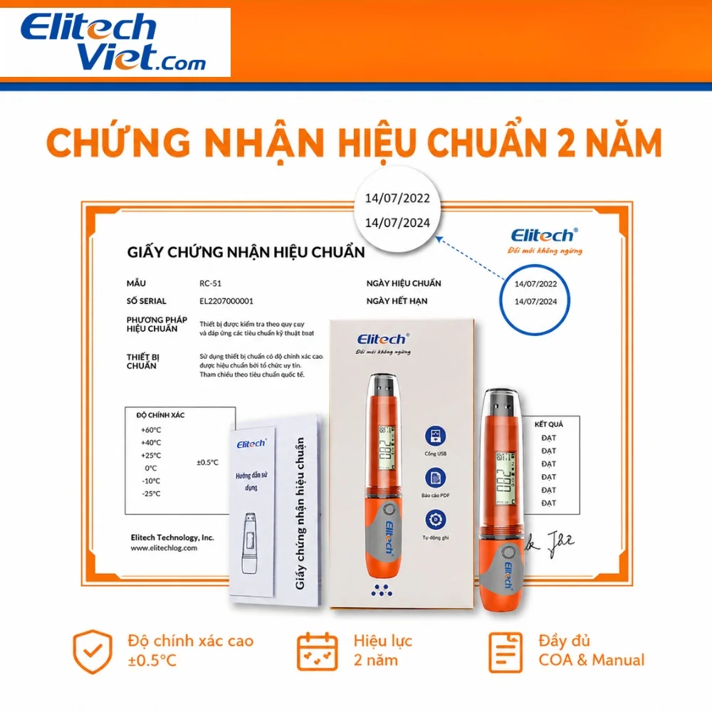 Elitech RC-51 đạt chứng nhận hiệu chuẩn
