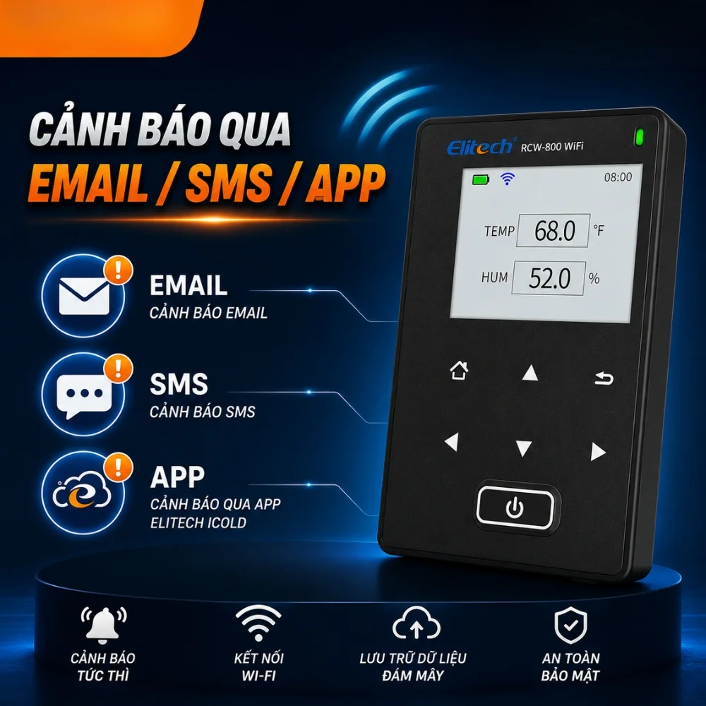 Elitech RCW-800 kết nối WiFi để theo dõi dữ liệu thời gian thực
