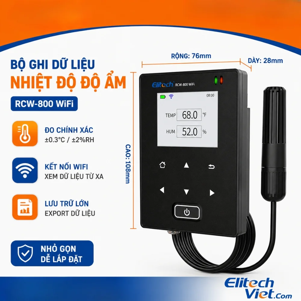 Elitech RCW-800 quản lý dữ liệu trên nền tảng Cloud