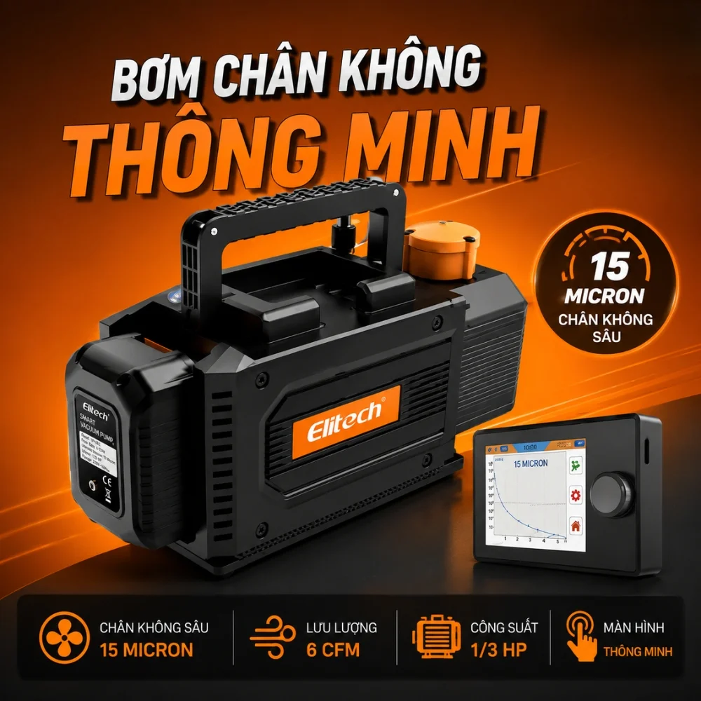 Elitech SVP-DC là máy bơm chân không thông minh