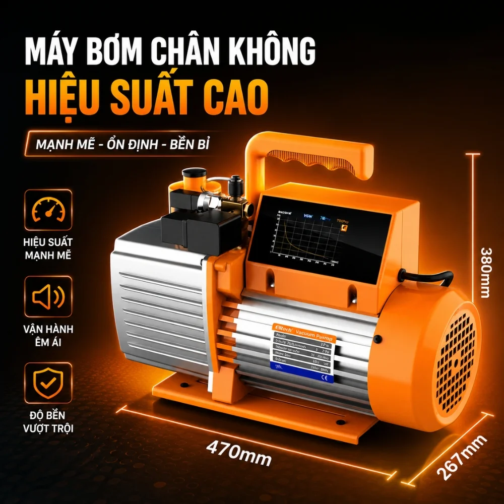 Elitech SVP-9 có hiệu suất bơm chân không cao