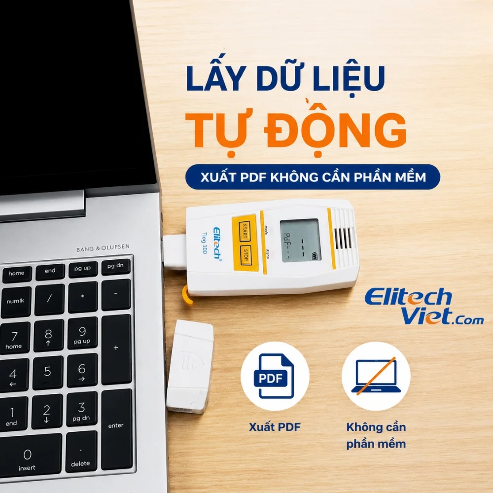 Elitech Tlog 100E kết nối máy tính để quản lý dữ liệu
