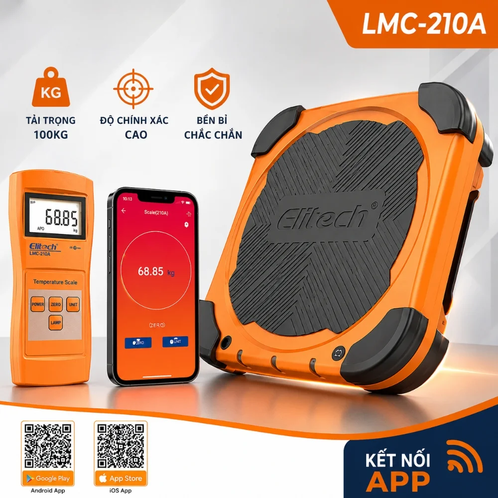 Kết nối ứng dụng của cân nạp gas Elitech LMC-210A