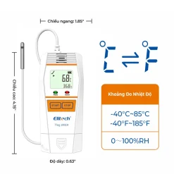 Kích thước nhiệt ẩm kế tự ghi Elitech Tlog 100EH gọn nhẹ
