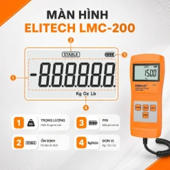 Màn hình hiển thị của cân Elitech LMC-200