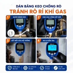Máy đo áp suất chất môi lạnh Elitech PGW-500 HVAC chống rò rỉ khí gas