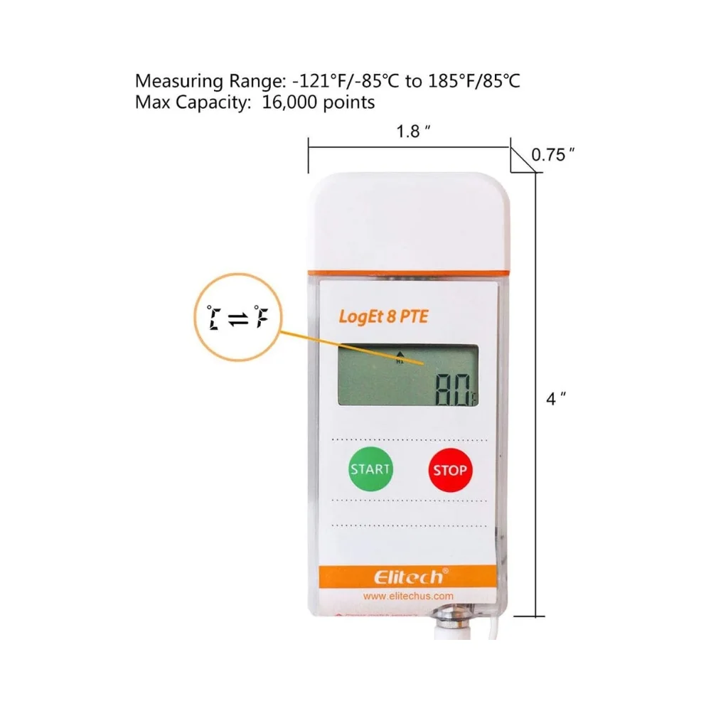 Máy ghi dữ liệu nhiệt độ cực thấp Elitech LogEt 8 PTE chính hãng