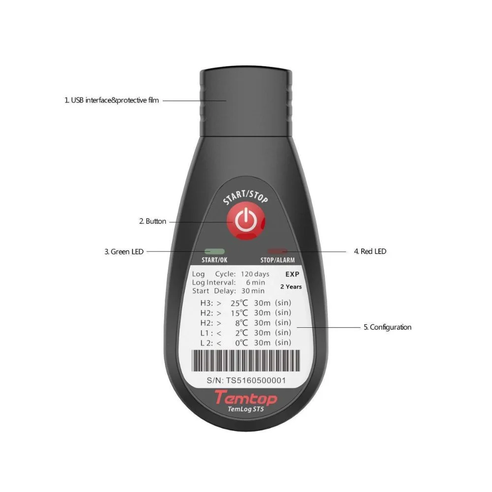 Máy ghi dữ liệu nhiệt độ Temtop TemLog ST-5