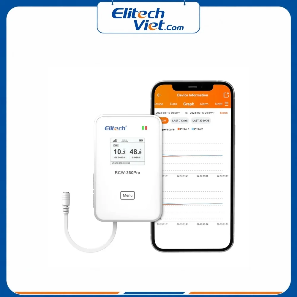 Máy ghi nhiệt độ 4G Elitech RCW-360Pro-SC-4G