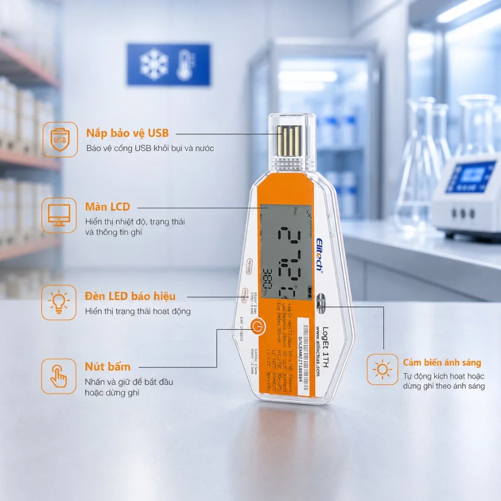 Nhiệt ẩm kế tự ghi Elitech LogEt-1TH giá tốt