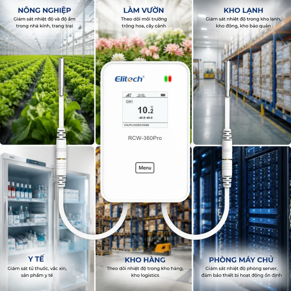 Nhiệt ẩm kế tự ghi Elitech RC-4HC giám sát nhiệt độ chính xác cao