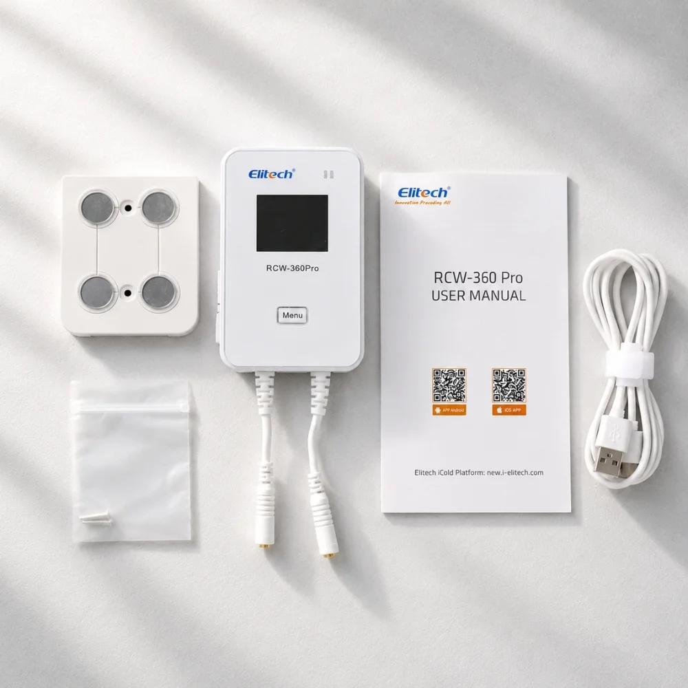 Nhiệt ẩm kế tự ghi Elitech RCW-360PRO DC 4G đầy đủ