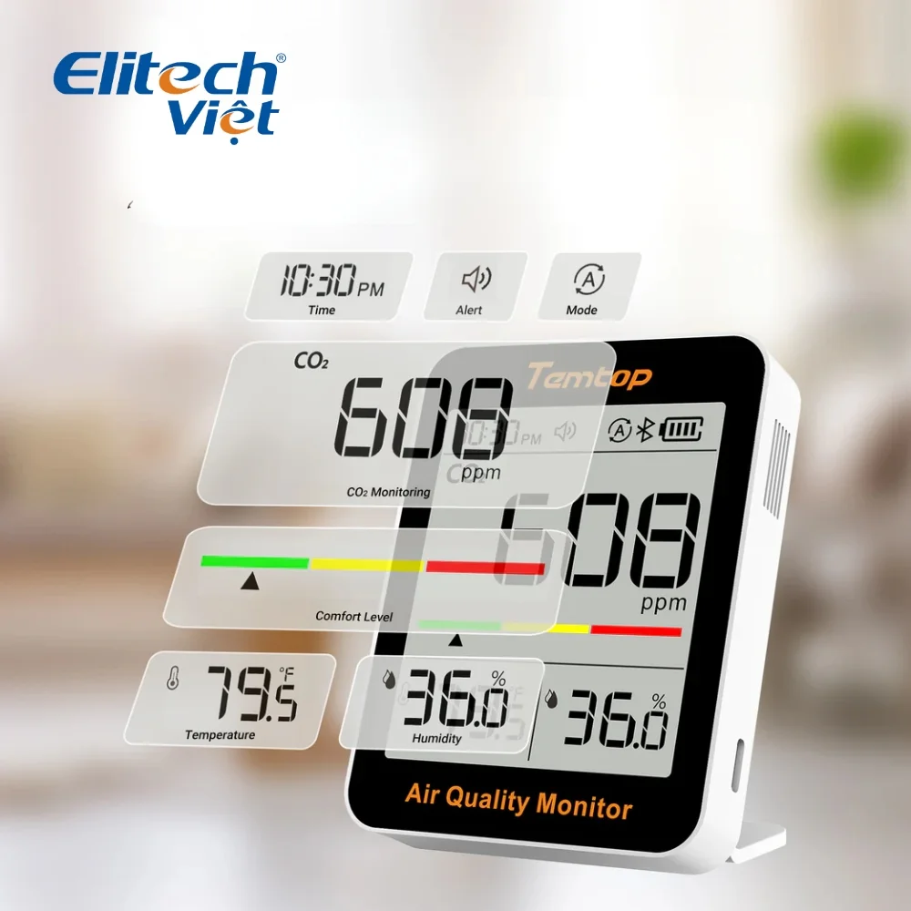 Temtop C1+ theo dõi chất lượng không khí theo thời gian thực