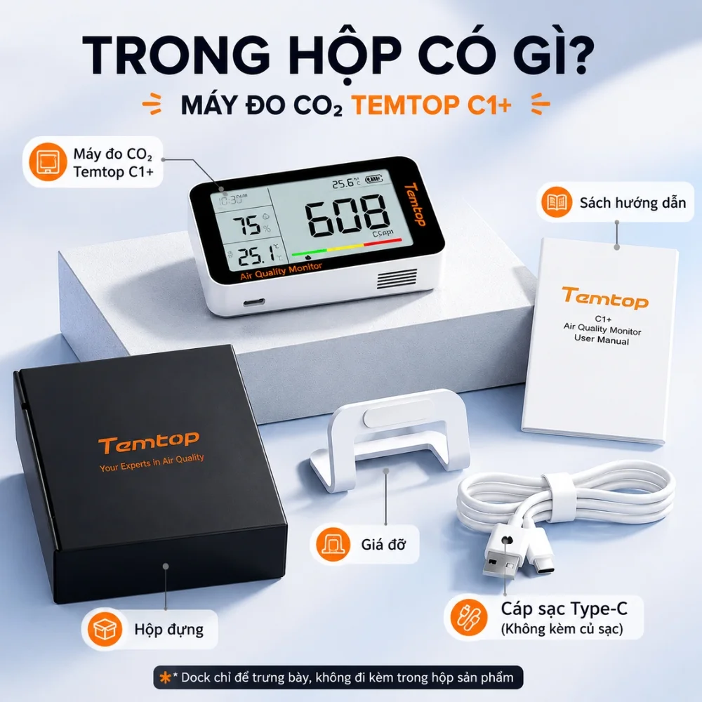Trọn bộ sản phẩm Temtop C1+