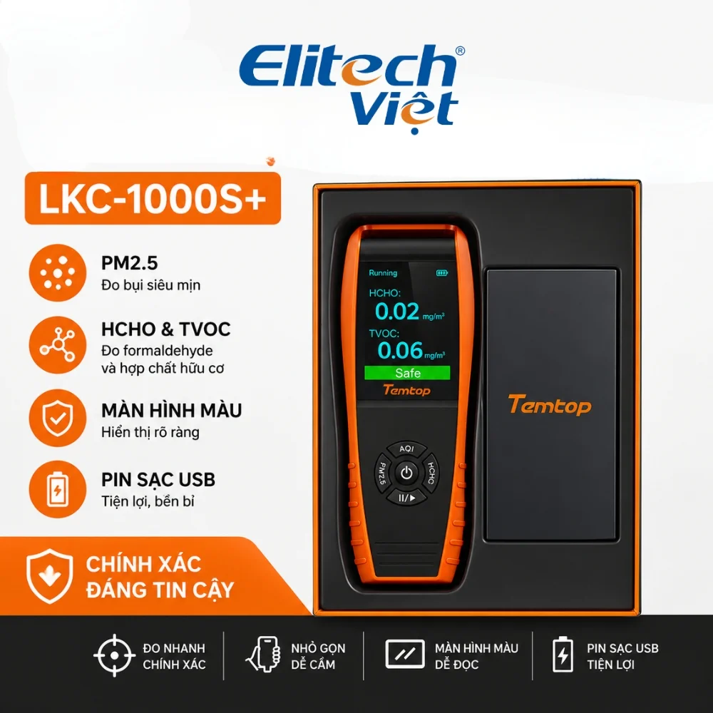 Bộ phụ kiện đi kèm máy đo chất lượng không khí Temtop LKC-1000S+