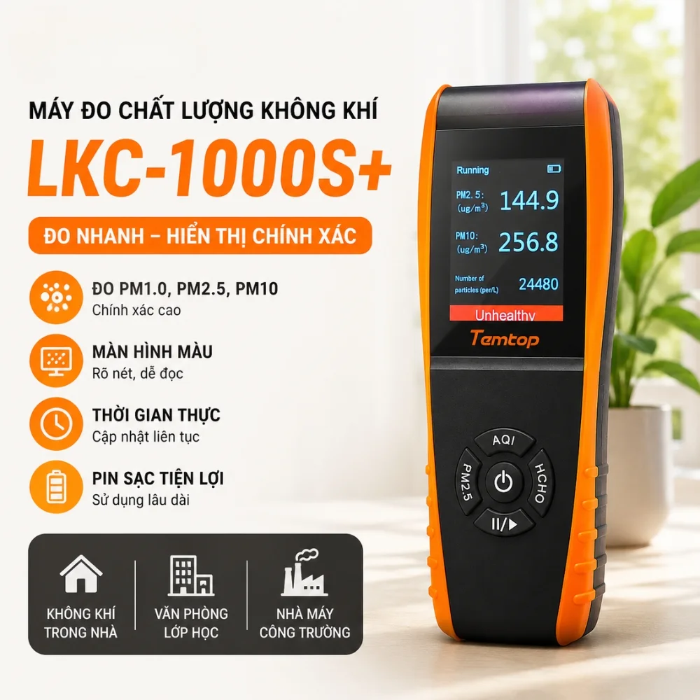 Temtop LKC-1000S+ thiết kế cầm tay chuyên nghiệp