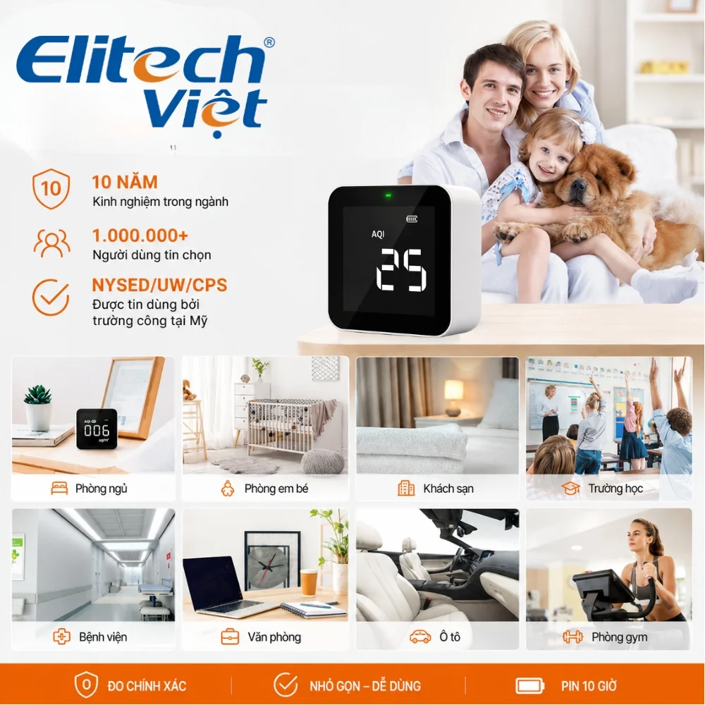 Temtop M10 phù hợp giám sát chất lượng không khí cho gia đình