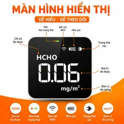 Màn hình hiển thị nồng độ HCHO chi tiết trên Temtop M10i