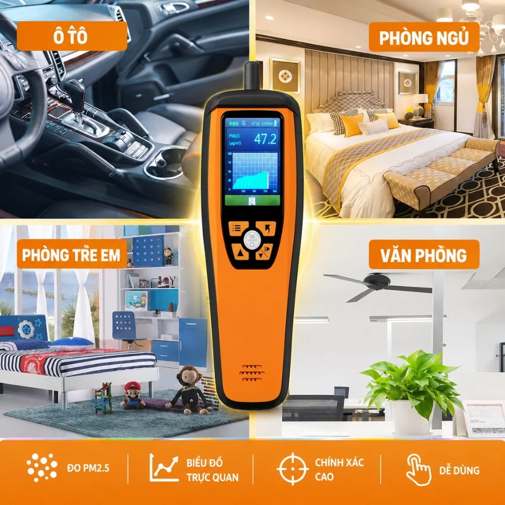 Temtop M2000 2nd giám sát chất lượng không khí trong nhiều môi trường
