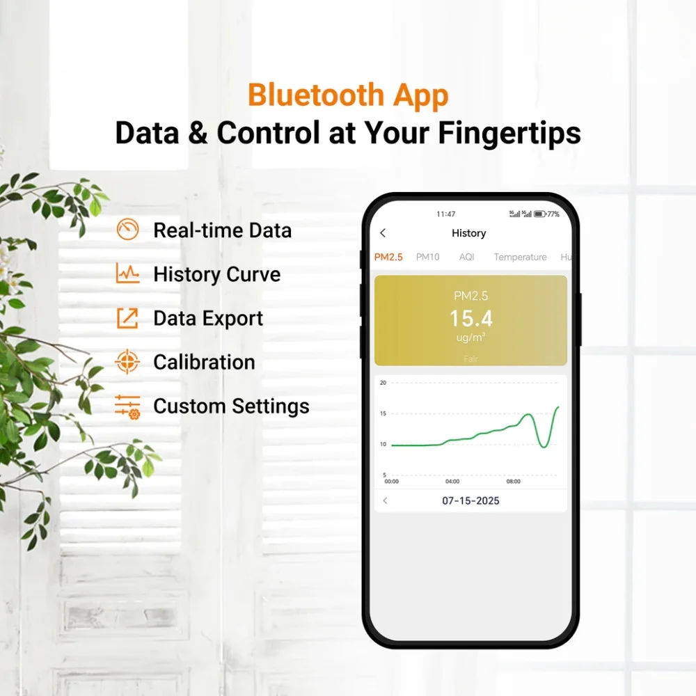Temtop P2 kết nối Bluetooth với ứng dụng điện thoại