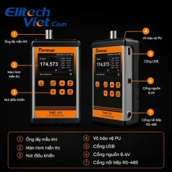Các phím chức năng trên máy đếm bụi Temtop PMD-371
