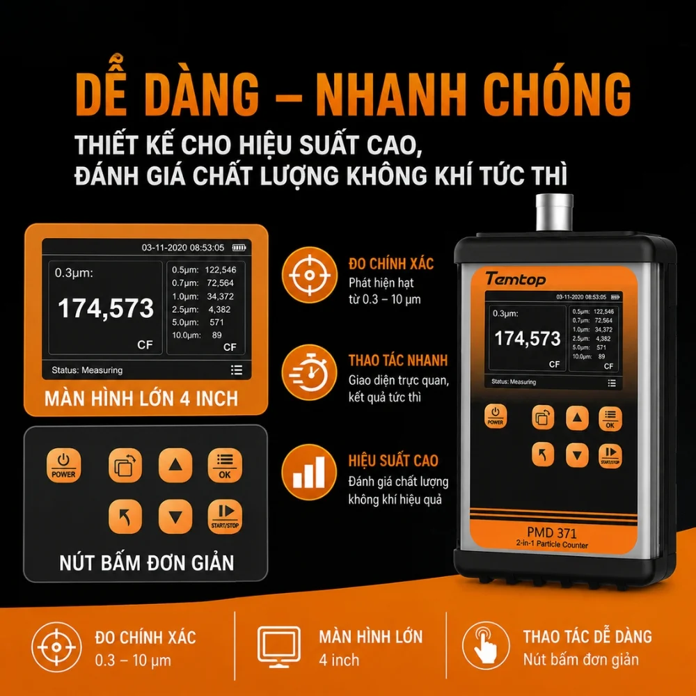 Temtop PMD-371 trang bị màn hình cảm ứng 4.3 inch
