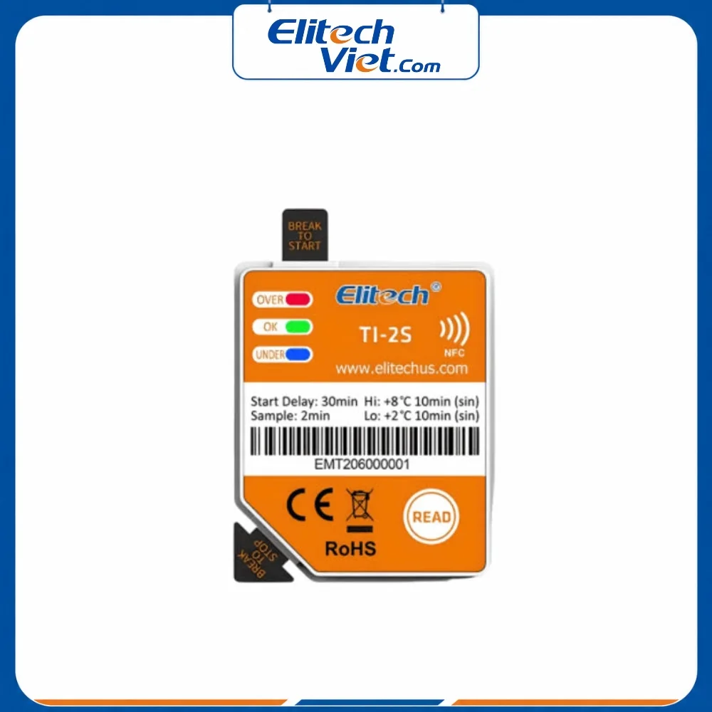 Thẻ ghi nhiệt độ NFC dùng 1 lần Elitech TI-2S
