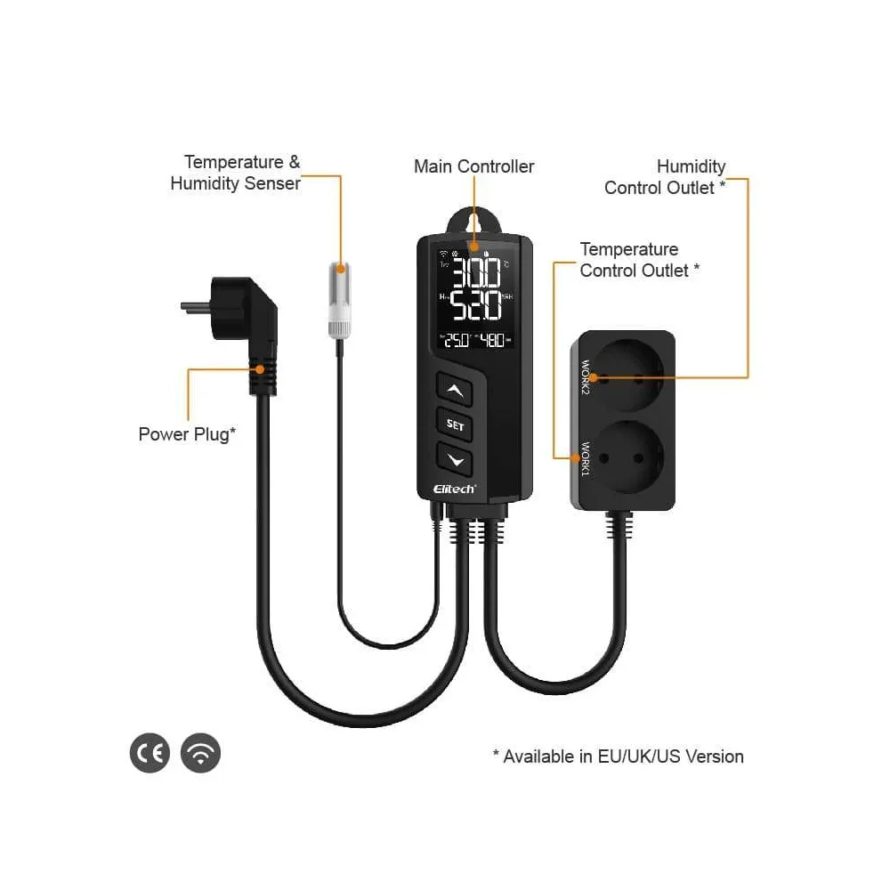 Thông số bộ điều khiển nhiệt độ độ ẩm Elitech STC-1000WiFi TH