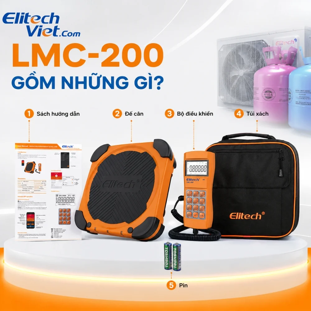 Trọn bộ phụ kiện cân điện tử Elitech LMC-200