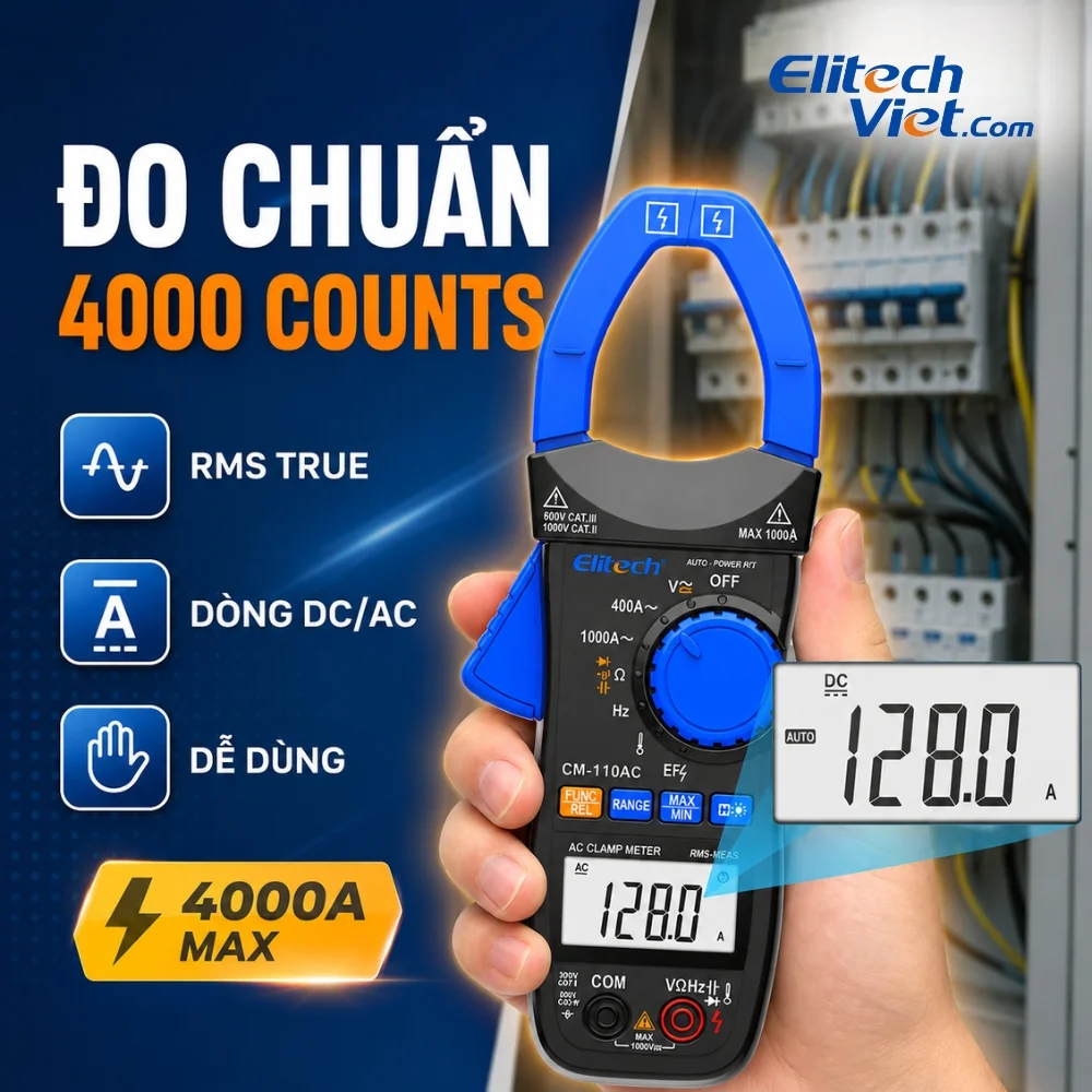 Độ chính xác 4000 Counts Elitech CM-110AC