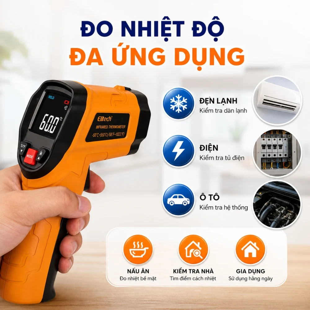 Đo nhiệt độ đa ứng dụng Elitech DIT-520